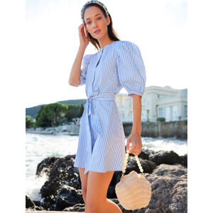 Zara Striped poplin dress ZW Collection Size XS